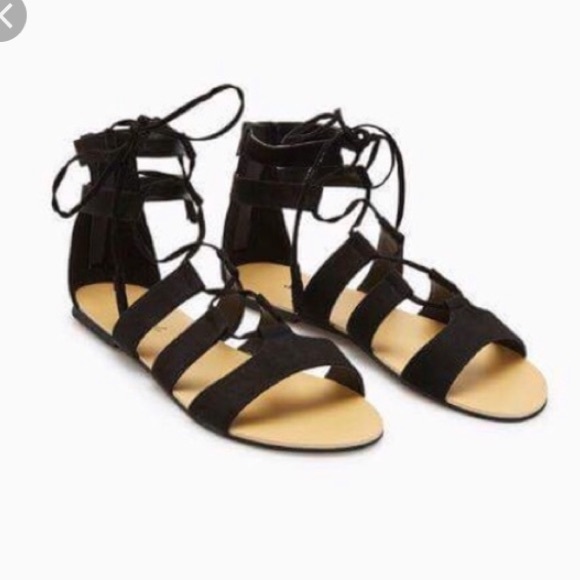 Strappy Lace Up Ankle Wrap Gladiators Flat Sandals - Picture 6 of 8